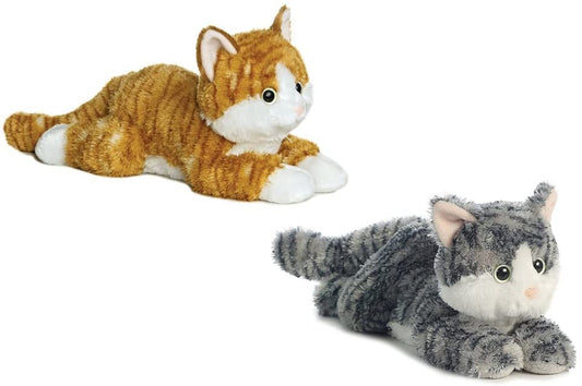 Aurora World Flopsie Cat Plush Animal Toy - 12 inch Chester or Oreo, Multicolor