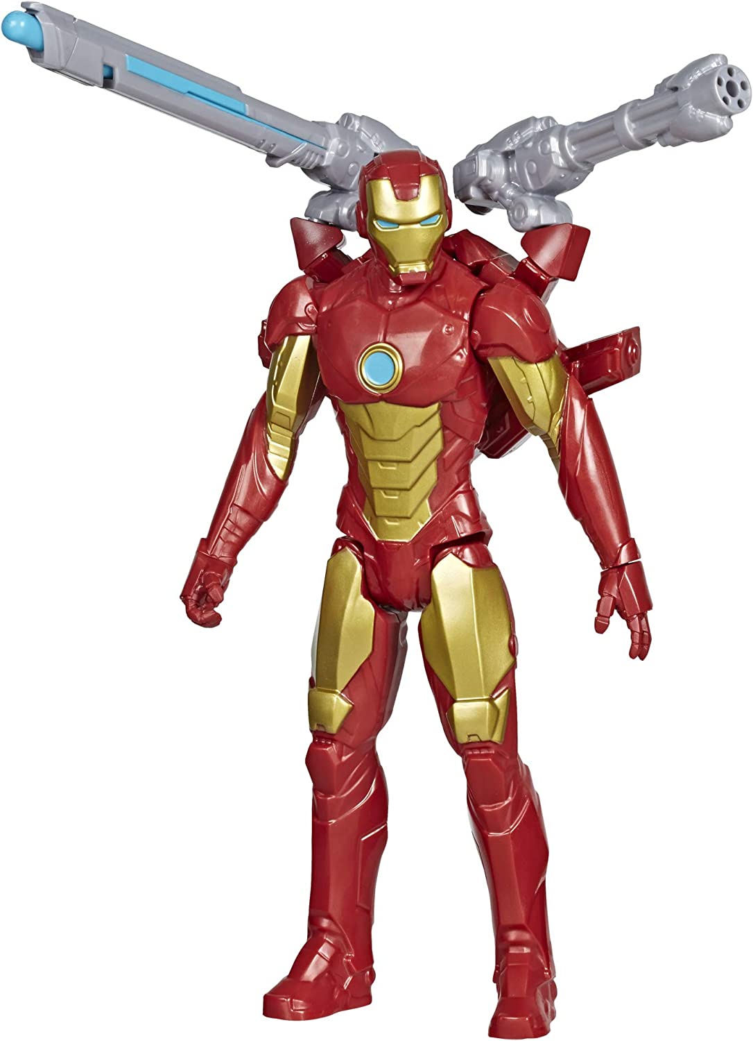 Avengers Marvel Titan Hero Series Blast Gear Iron Man Action Figure, 12-Inch Toy, with Launcher, 2 Accessories and Projectile
