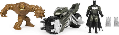 BATMAN Batcycle Vehicle with Exclusive and Clayface 4-Inch Action Figures