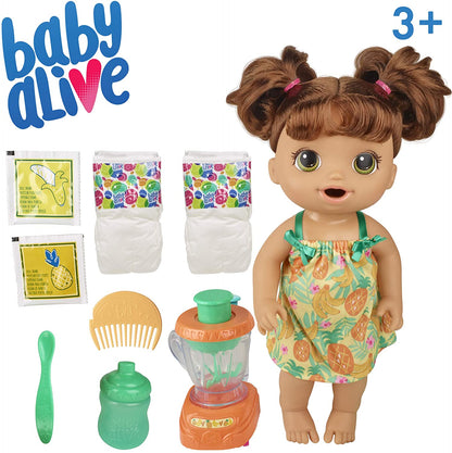 Baby Alive Magical Mixer Baby Doll: Pineapple Treat, Strawberry Shake - Pretend Play Doll (Assortment Styles)
