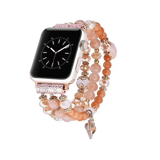 Bangle Style Fashion Band/Apple Watch Band/Apple Watch Wristband Strap for Apple Watch 45/44/42mm, 41/40/38mm Seashell Beaded