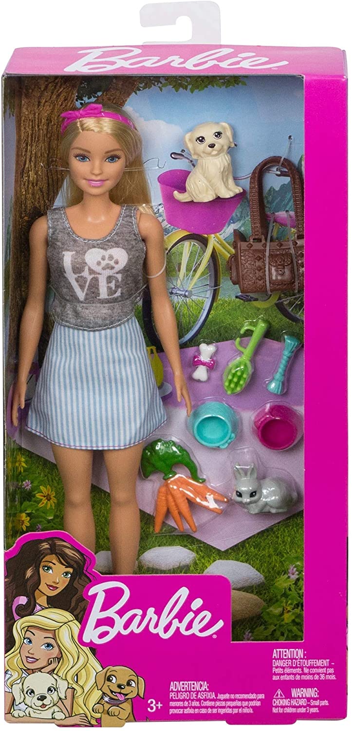 Barbie - Picnic doll Playset with animals and accessories, 3 years toy (Mattel FPR48)