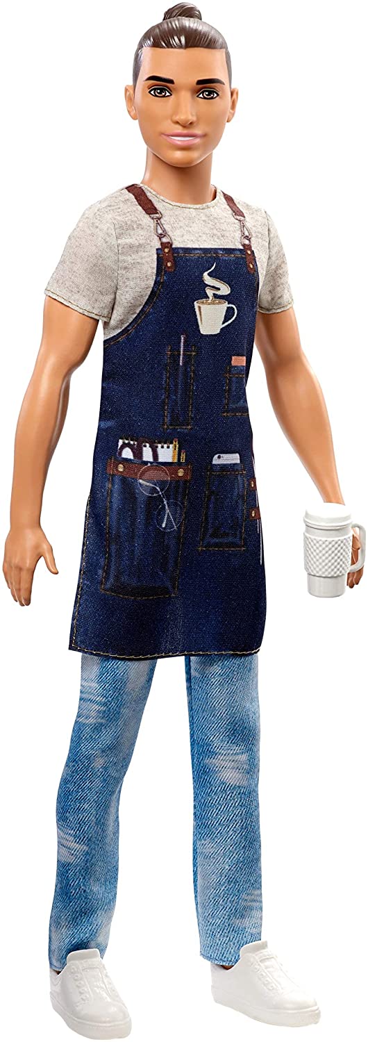Barbie Ken Careers Barista Doll with Coffee-Themed Accessories - Regular