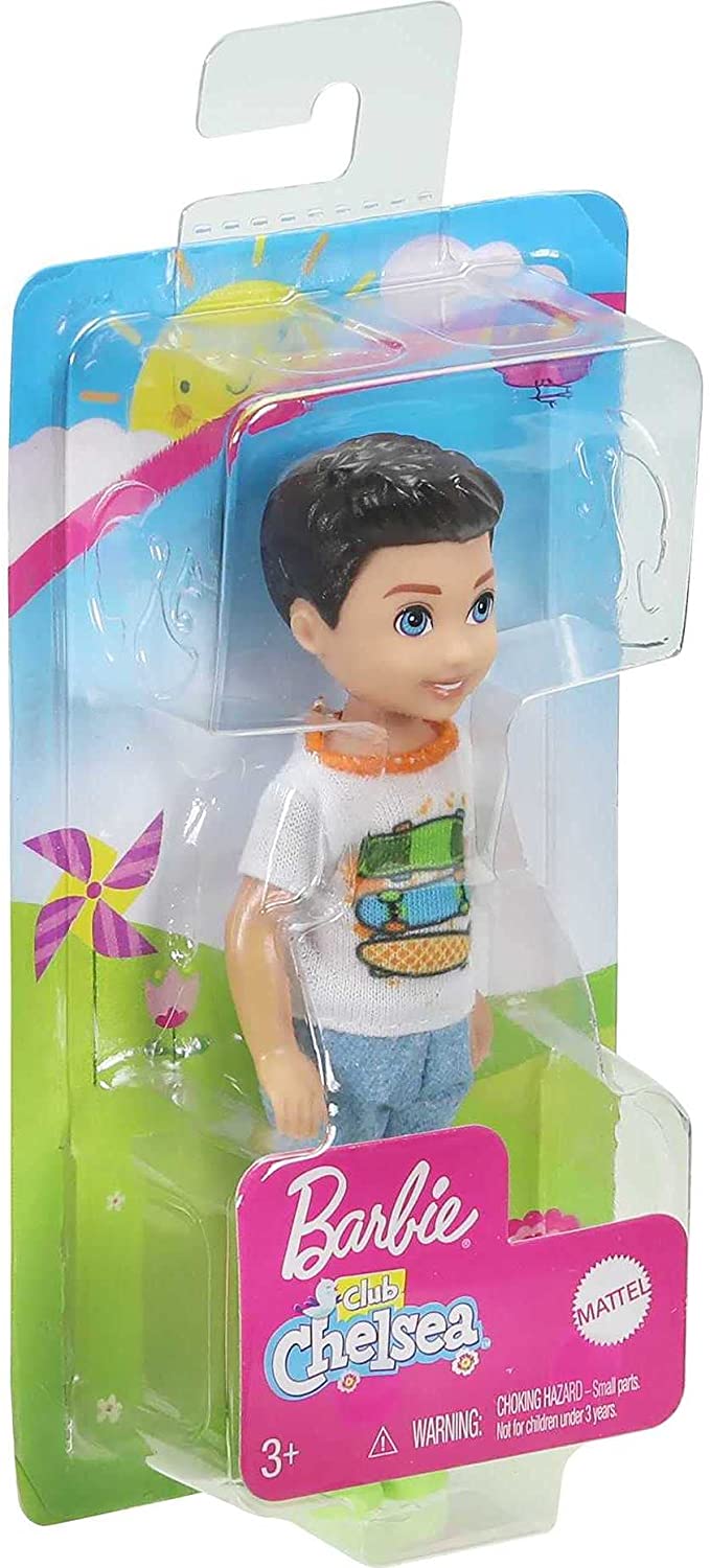 Barbie Club Chelsea Boy Doll (6-inch Brunette) Wearing Skateboard