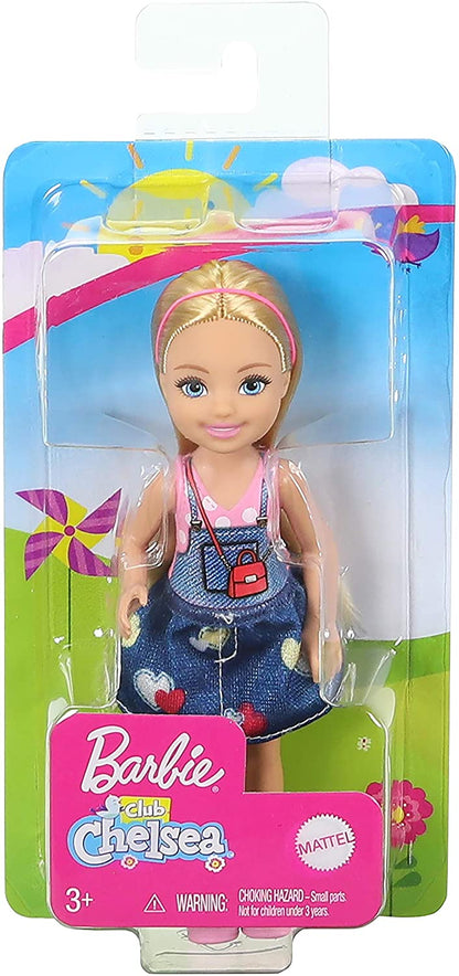 Barbie Club Chelsea Doll (6-inch Blonde) with Graphic Top and Jean Skirt