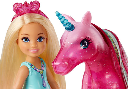 Barbie Dreamtopia Chelsea Doll and Unicorn Pink Horse