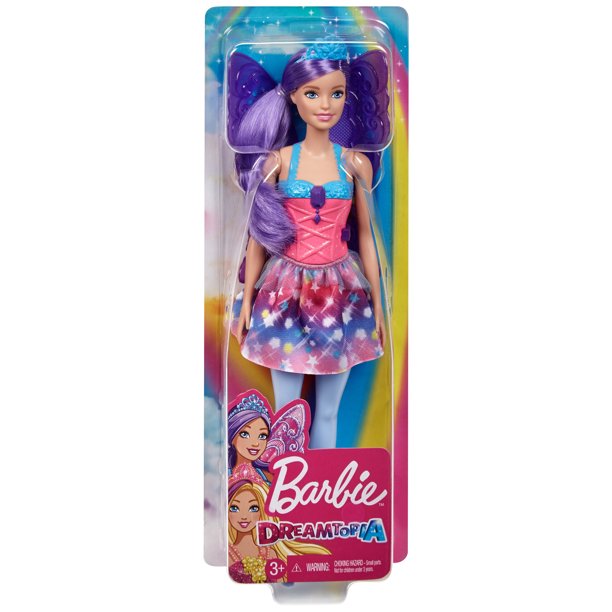 Barbie Dreamtopia Fairy Doll, 12-Inch, Purple Hair, With Wings And Tiara