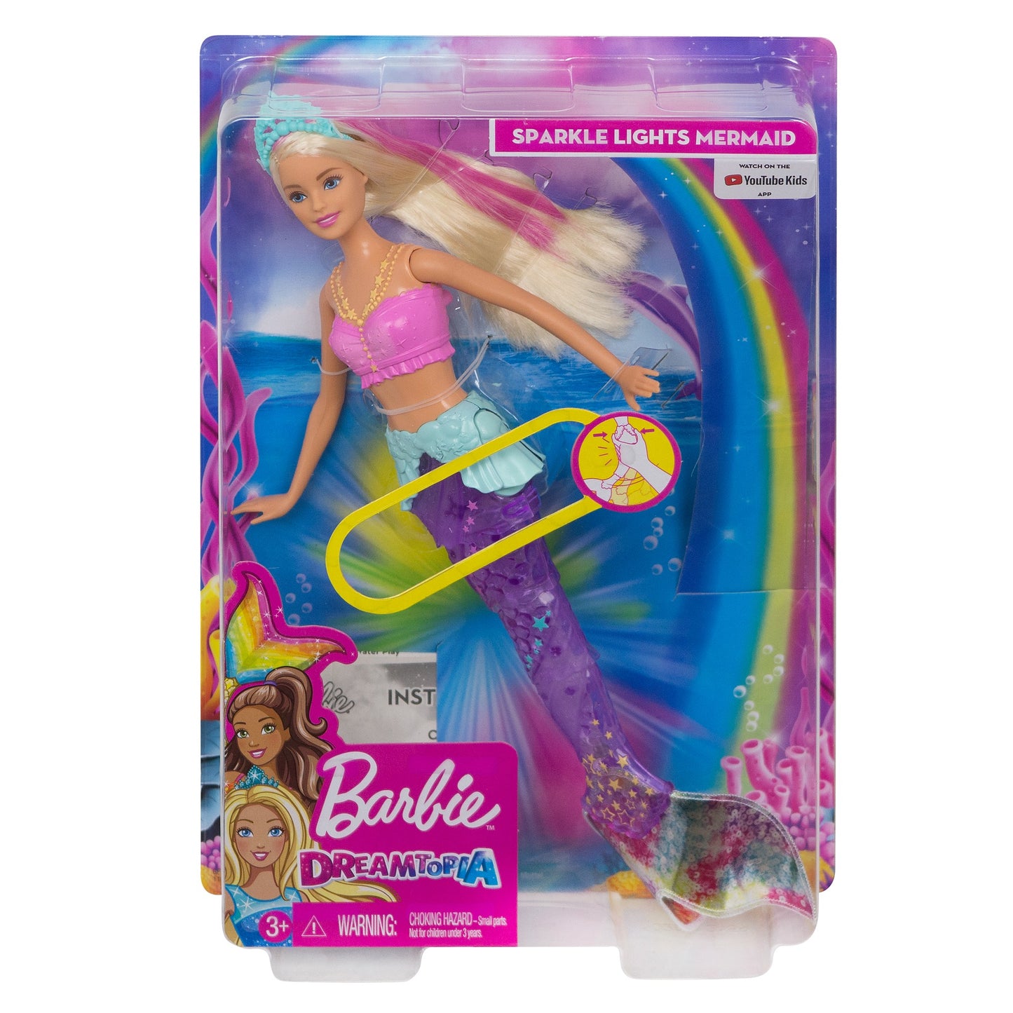 Barbie Dreamtopia Sparkle Lights Mermaid with Blonde & Pink Hair