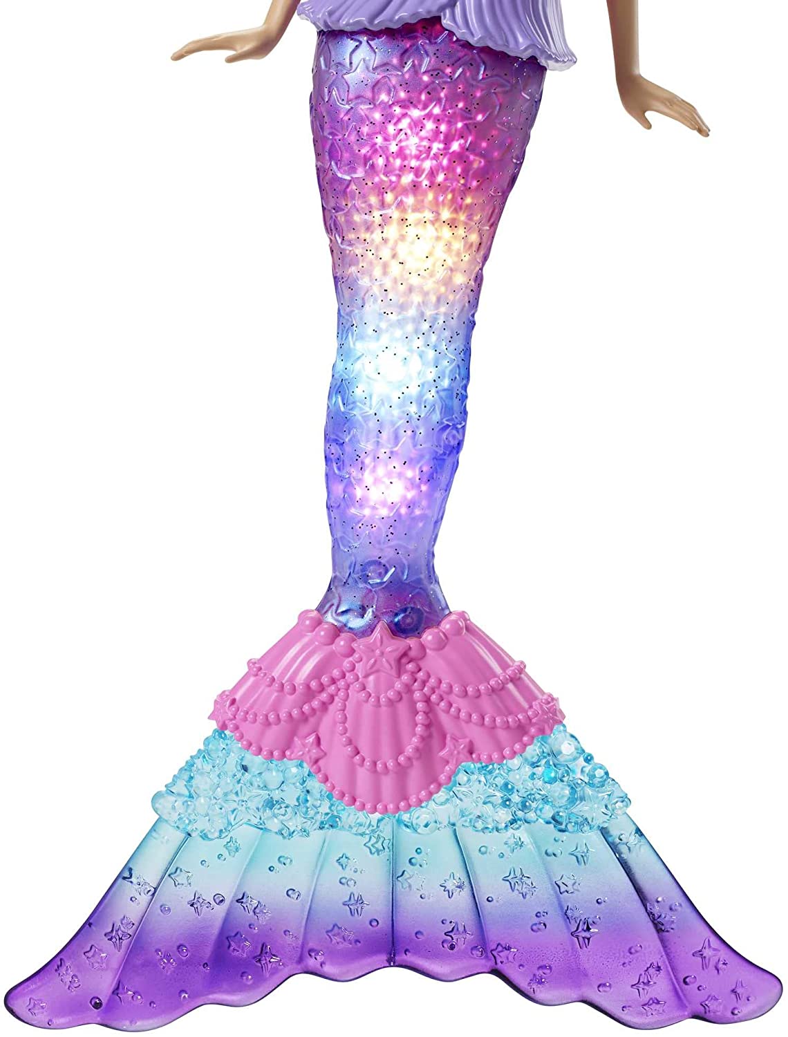 Barbie Dreamtopia Twinkle Lights Mermaid Doll (12 in, Blonde) with Water-Activated Light-Up Feature and Pink-Streaked Hair
