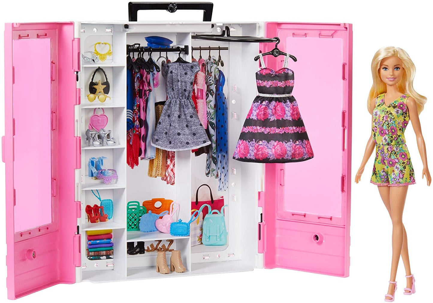 Barbie Fashionistas Ultimate Closet Portable Fashion Toy with Doll, Clothing, Accessories and Hangars