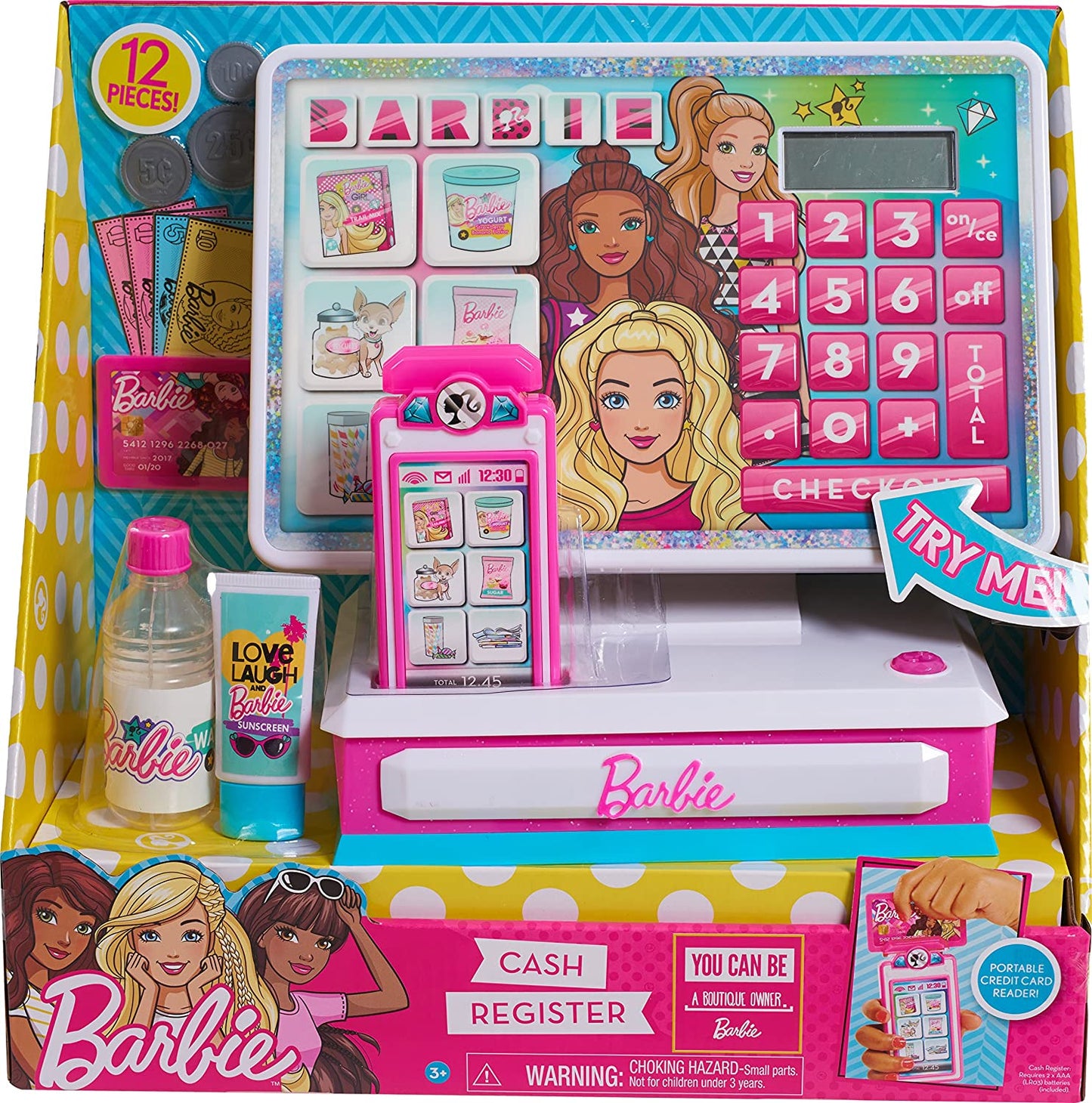 Barbie Deluxe Large Cash Register, Interactive Toy with Lights, Realistic Sounds, and Pretend Play Money