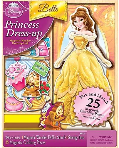 Bendon Disney Princess Belle 25-Piece Wooden Magnetic Doll Dress-Up Kit