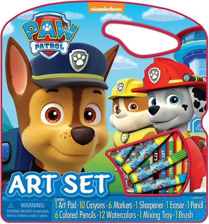 Bendon Nickelodeon's Paw Patrol Large Character Art Tote, Includes 10 Crayons, 6 Markers, Pencils, Sharpener, Eraser