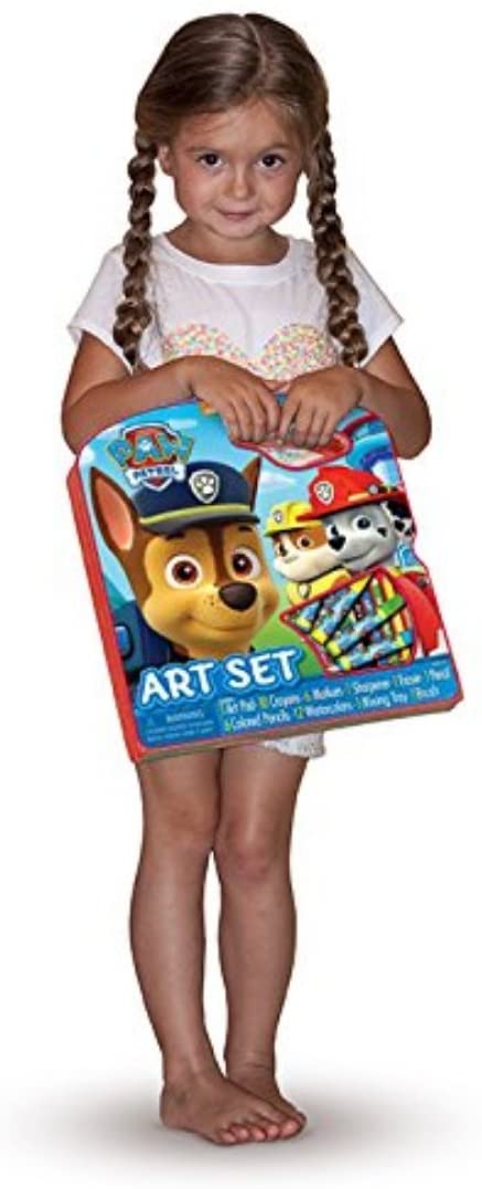 Bendon Nickelodeon's Paw Patrol Large Character Art Tote, Includes 10 Crayons, 6 Markers, Pencils, Sharpener, Eraser