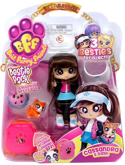 BFF (best furry friends) Bestie Doll Figure Playset: Cassandra & Dash, Angelina & Stardust, Zoe & Zara