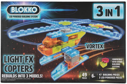 Blokko LED Light Up Copters Kit. Instructions for 3 Different Helicopters Included