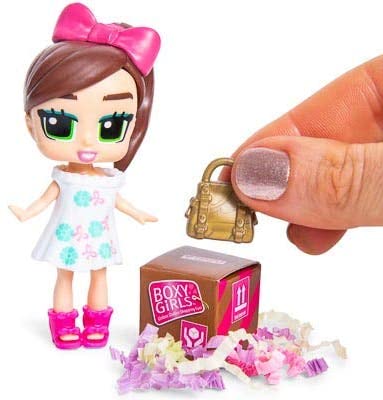 Boxy Girls Mini Dolls - Feature 3 Boxes to Unbox 4 Surprise Accessories (Tasha, Coco, Lina, Trinity, Ellie, Bee) 3 Inch