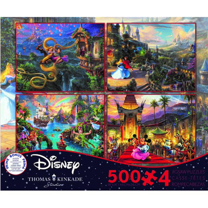 The Disney Collection 4 In 1 Multipack Jigsaw Puzzle Featuring Cinderella, Lion king, Mickey and Minnie and The Little Mermaid