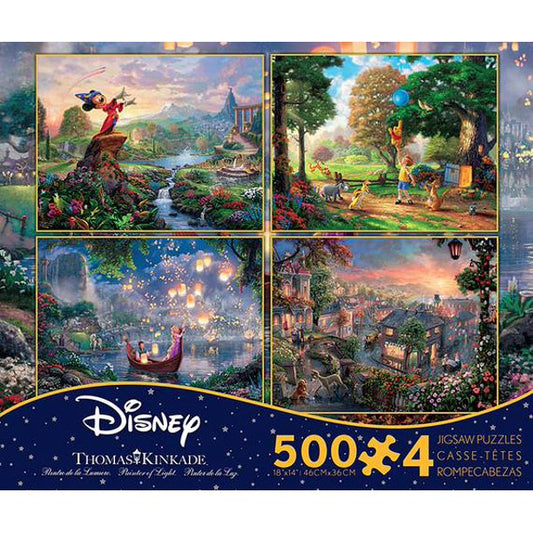 The Disney Collection 4 In 1 Multipack Jigsaw Puzzle Featuring Wizard Mickey, Tangled, Winnine the Pooh and Lady and the Tramp