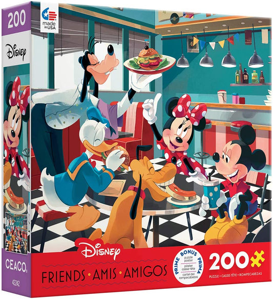 Ceaco Disney Friends Disney Diner Jigsaw Puzzle, 200 Pieces