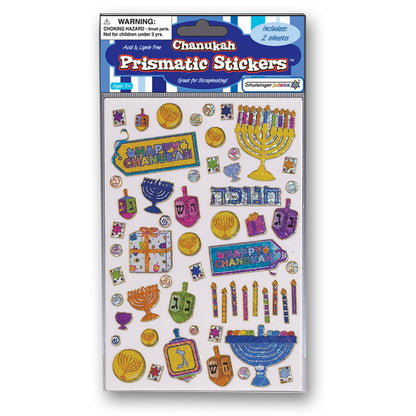 Chanukah Prismatic Stickers - Great For Kids Chanukah Holiday Decoration