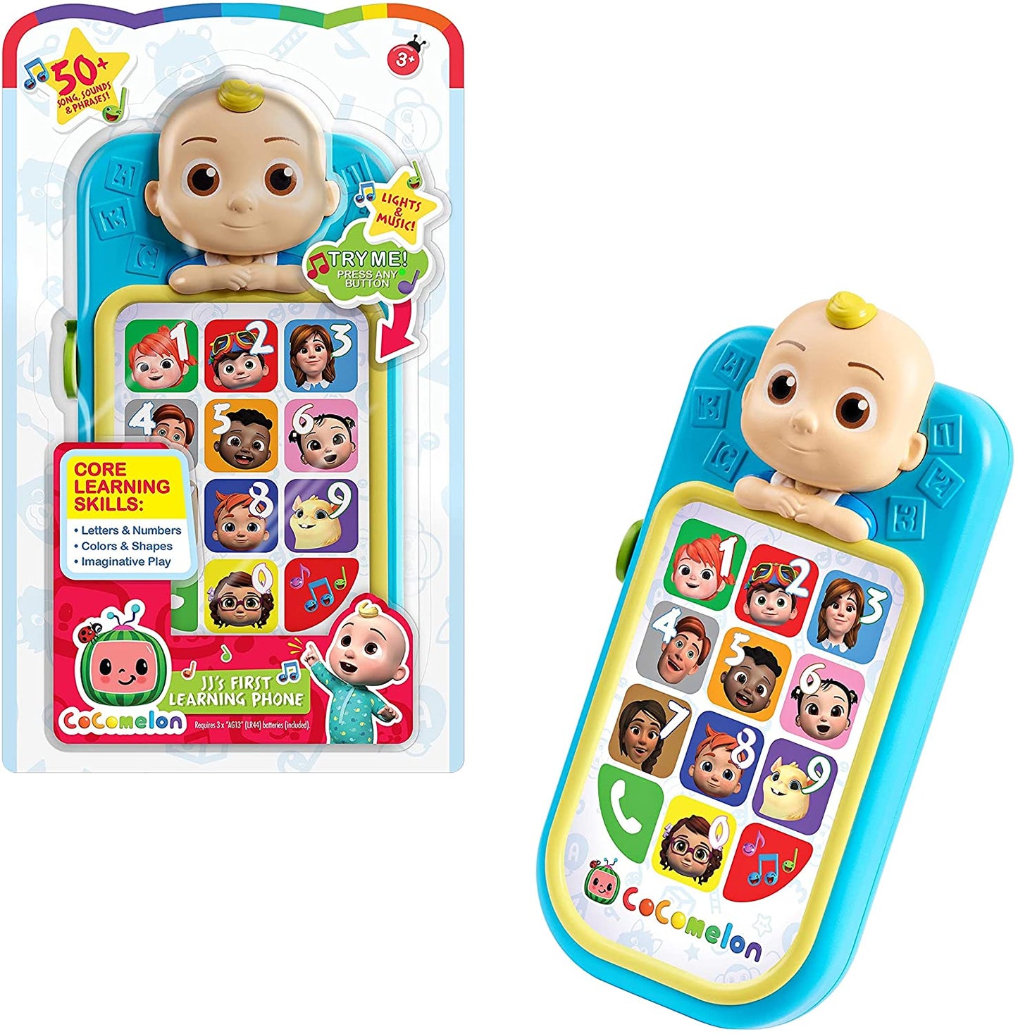 CoComelon JJ’s First Learning Toy Phone for Kids with Lights, Sounds, Music, Letters, Numbers, Colors, Shapes
