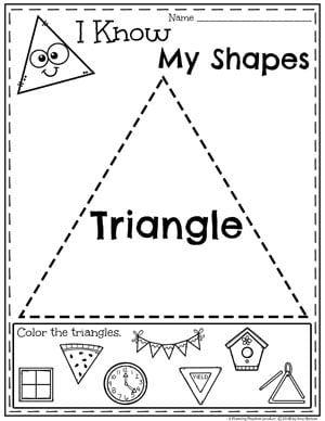 Colors & Shapes preschool and kindergarten Workbook With Triangles, rectangles, Tracing, Patterns, circles, and more!