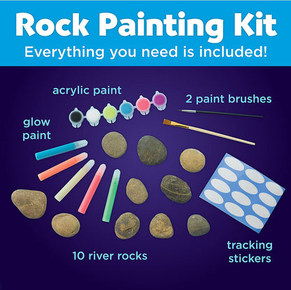 Creativity for Kids Glow in the Dark Rock Painting Kit - Painting Rocks Craft, Arts and Crafts for Kids Ages 6-8+, Creative Gifts for Kids