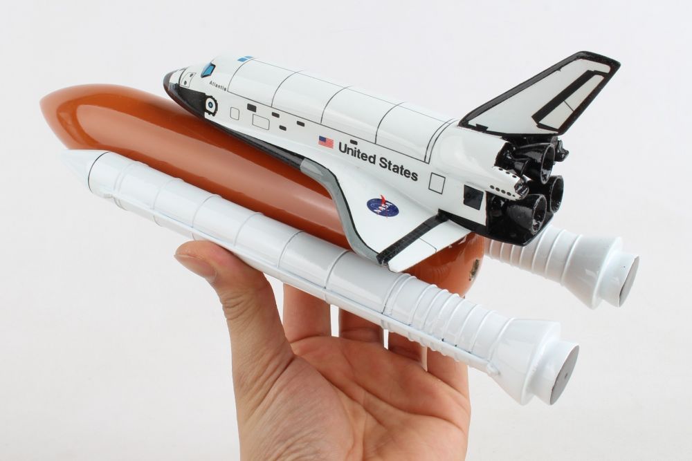 Space Shuttle Full Stack Playset Feature: 3 Astronaut, American flag and launch pad with boosters - 12 inches Tall