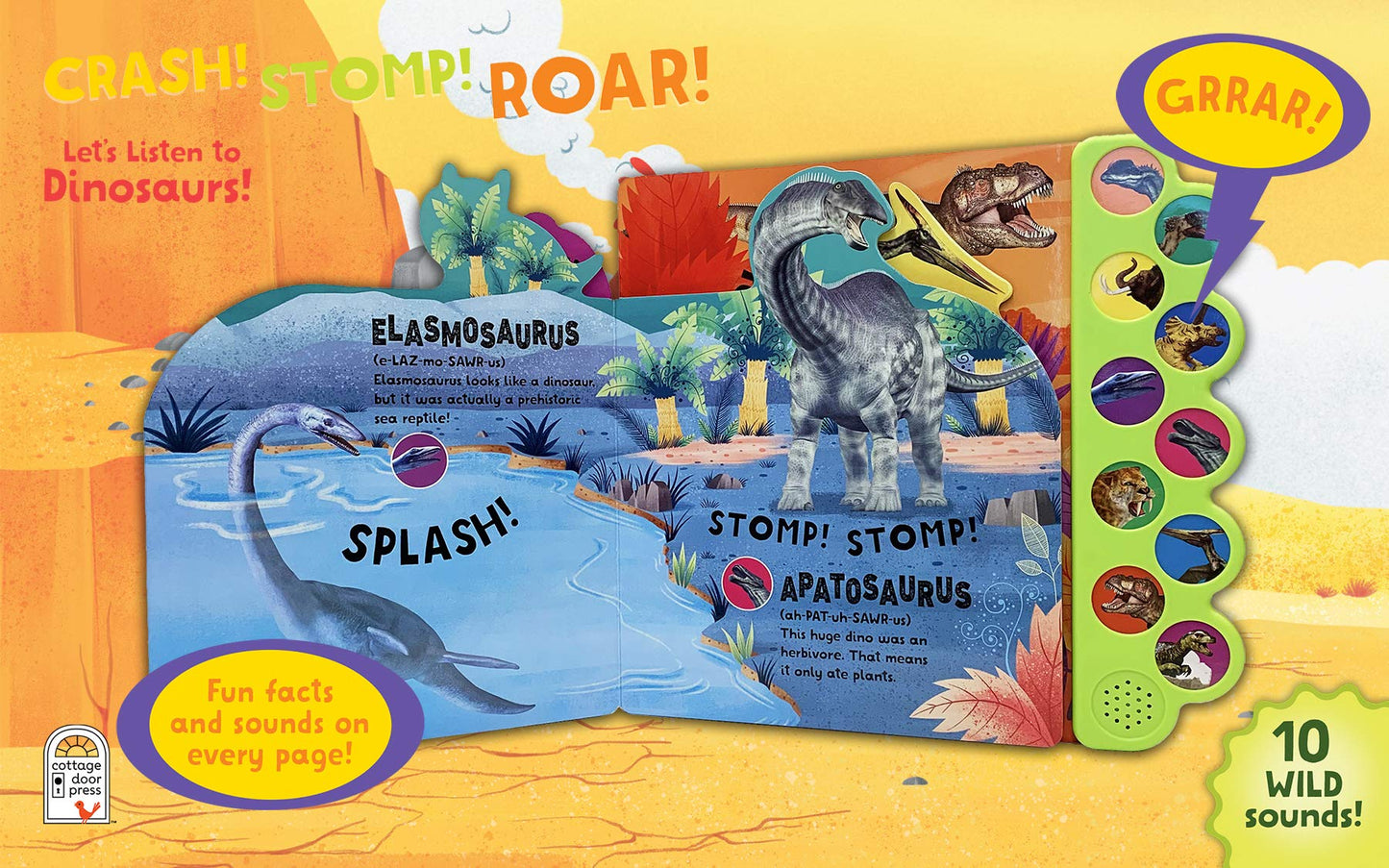 Crash! Stomp! Roar! Let's Listen to Dinosaurs! Board book – Illustrated