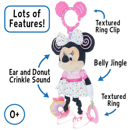 Disney Baby Minnie Mouse On The Go Pull Down Activity Toy -New Infant Soft Teething Toy