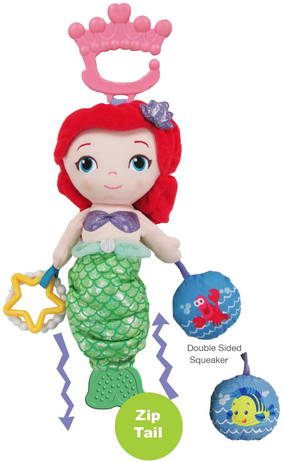 Disney Baby Princess Ariel On The Go Activity Toy - Soft Teething Toy