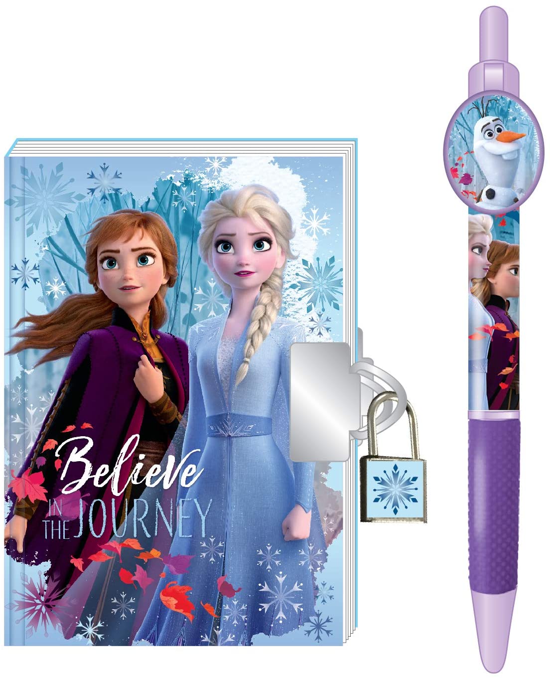 Disney Frozen 2 Anna and Elsa Mini Journal for Girls with Lock, Key and Pen