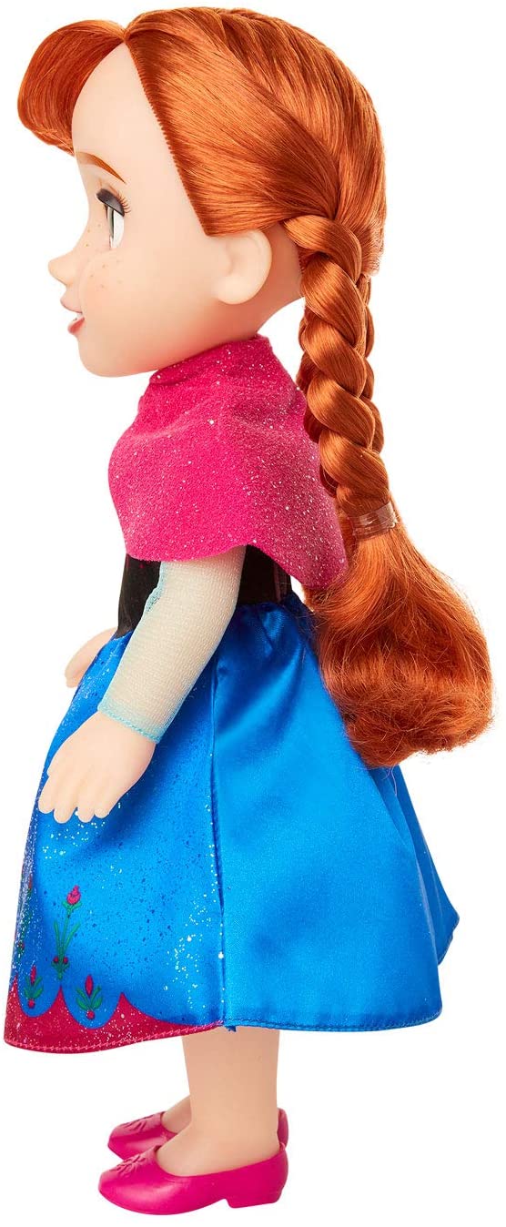 Disney Frozen Anna Toddler Doll with Movie Inspired Blue & Pink Outfit, Shoes & Braided Hair Style - Approximately 14" Tall