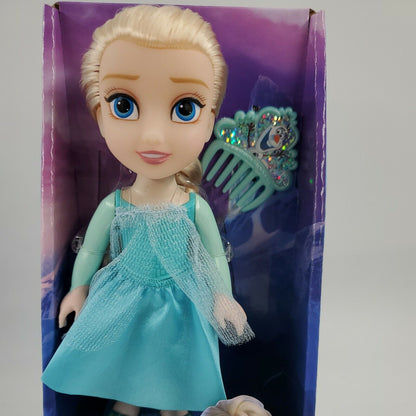 Disney Frozen Princess Elsa 6" Petite Doll with Glittered Hard Bodice and Comb