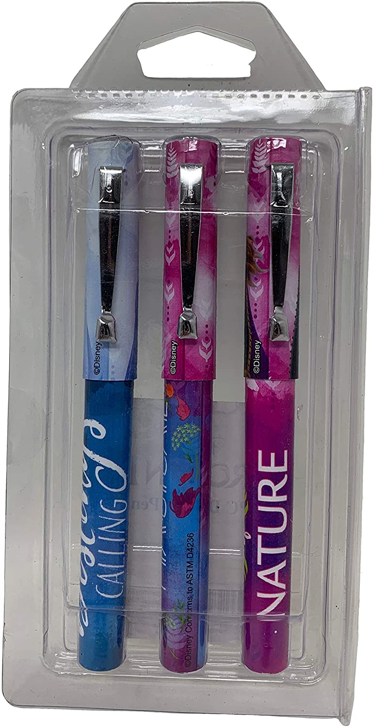Disney Frozen Ballpoint Pen - Black Ink, 3 Pack Featuring Elsa, Anna and Olaf (Disney Frozen School Supplies)