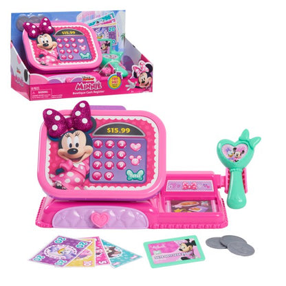 Disney Junior Minnie Mouse Bowtique Cash Register with Realistic Sounds, Pretend Play Money and Scanner, Preschool Ages 3 up by Just Play