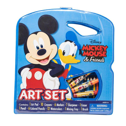 Disney Mickey Mouse Character Art Tote Activity Kit, Includes Markers, Crayons, Paint and More