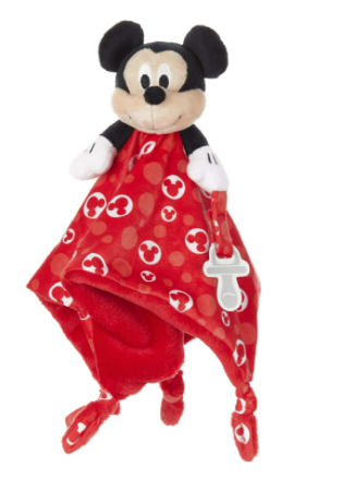 Disney Mickey Mouse Lovey Security Blanket, Navy And Grey -  Great Baby Shower Gift! (Red)