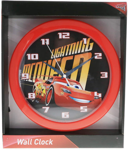 Disney Pixar Cars 3 Kids Wall Clock - 10 Inch Wall Clock Home Décor Analog Style Quartz Red