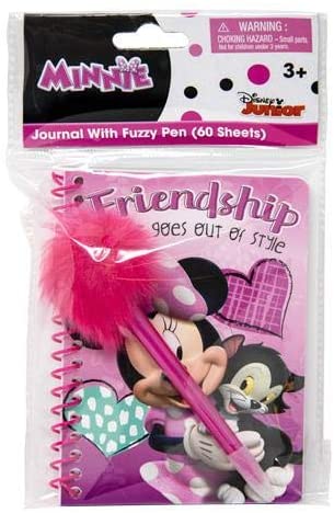 Minnie Spiral Notebook with Feather Pen with Header, 60 Sheets