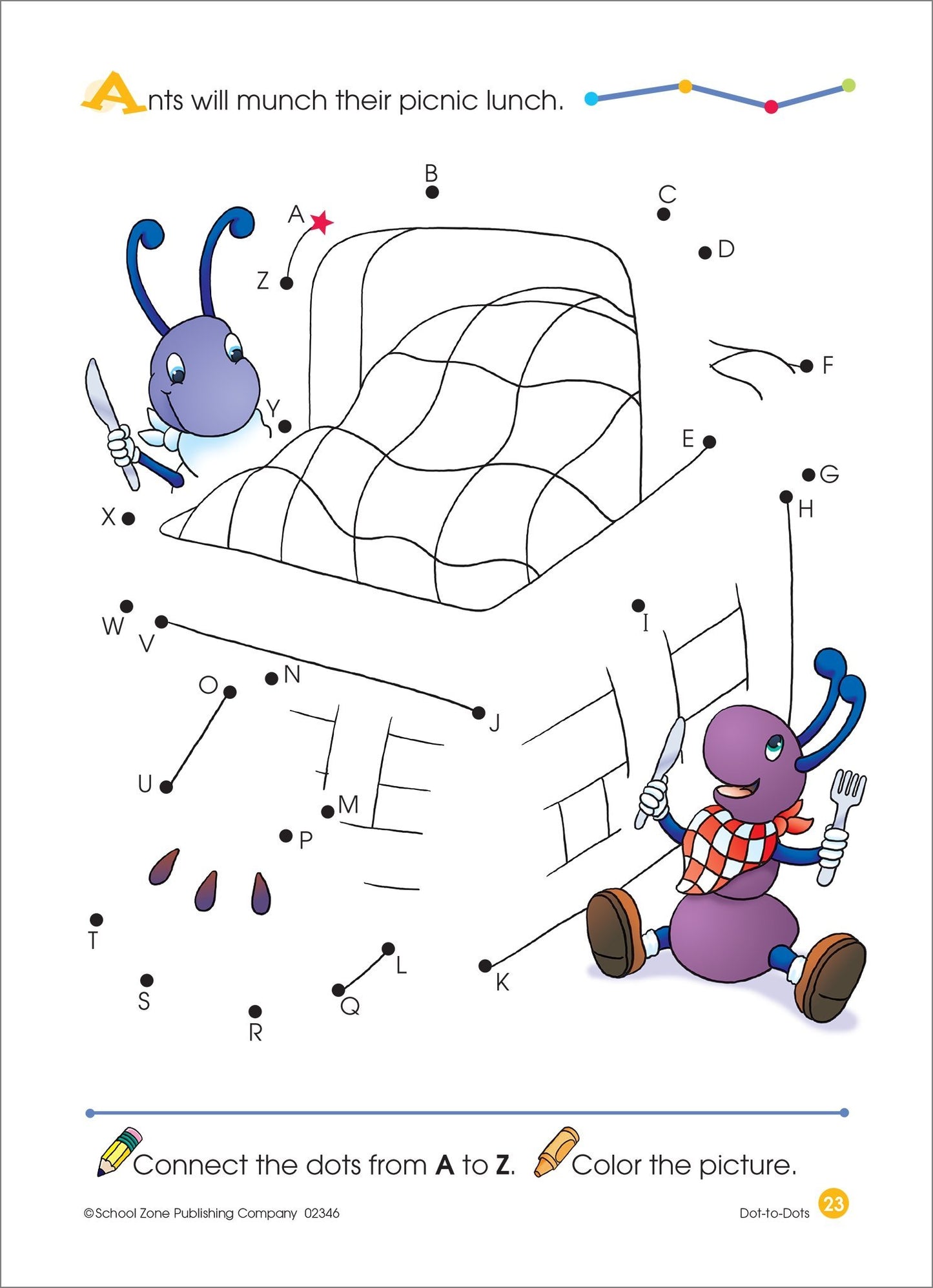 Dot-to-Dots Deluxe Edition Activity Zone Workbook -  Reveal a picture ready to color!