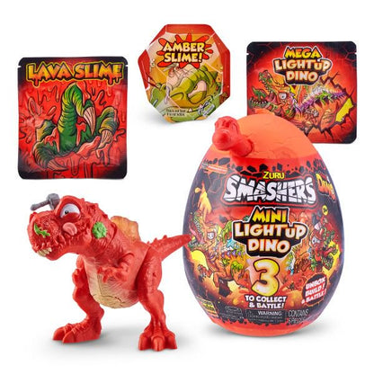 Smashers Mini Light up Dino Series 4 by ZURU - Egg Surprise Dinosaur Toy