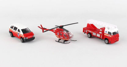 FDNY Vehicle Gift Set - Helicopter, Fire Truck and Rescue Vehicle