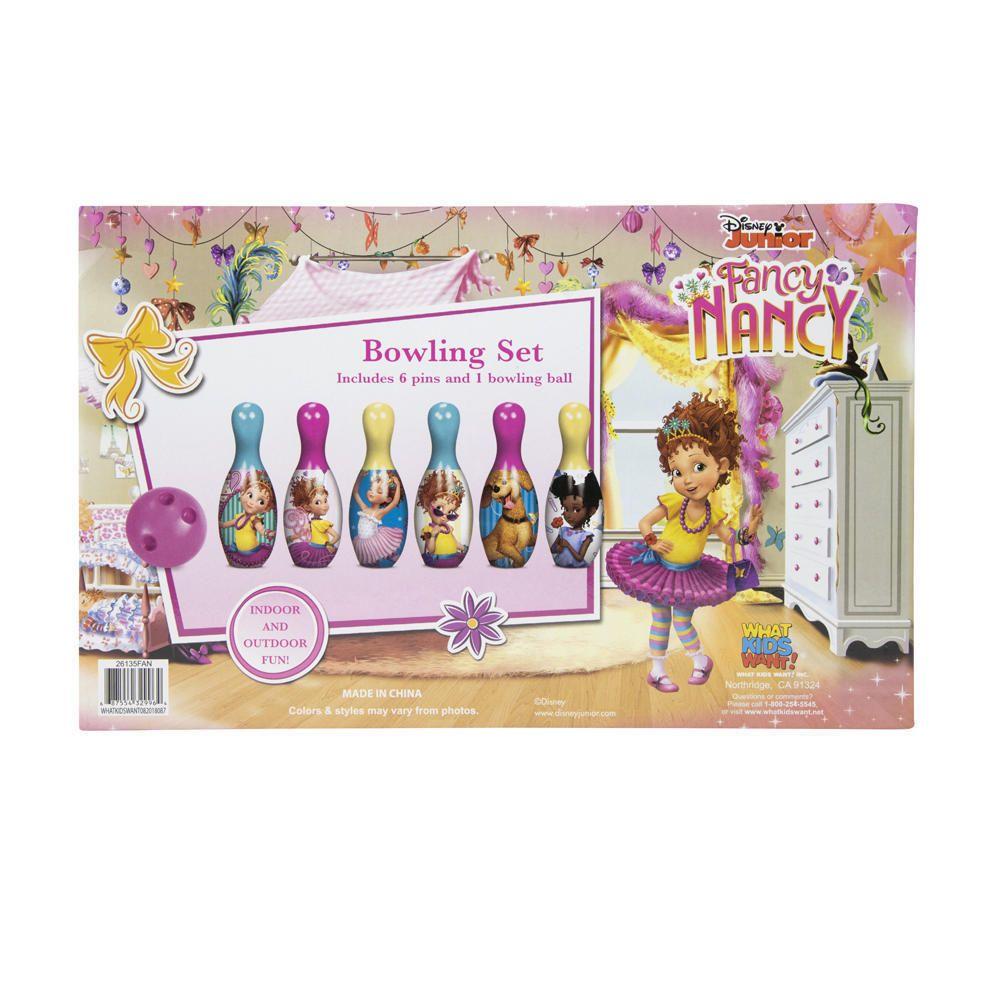Fancy Nancy Disney 7 Piece Bowling Set Toy - Indoor and Outdoor Fun!