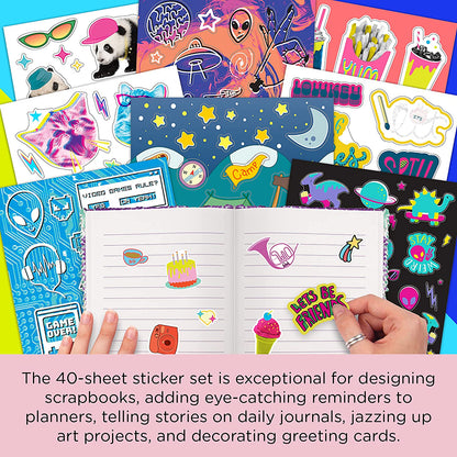 Fashion Angels 1000+ Mega Cool Stickers for Kids - Fun Craft Stickers for Scrapbooks, Planners, Gifts and Rewards, 40-Page Sticker Book