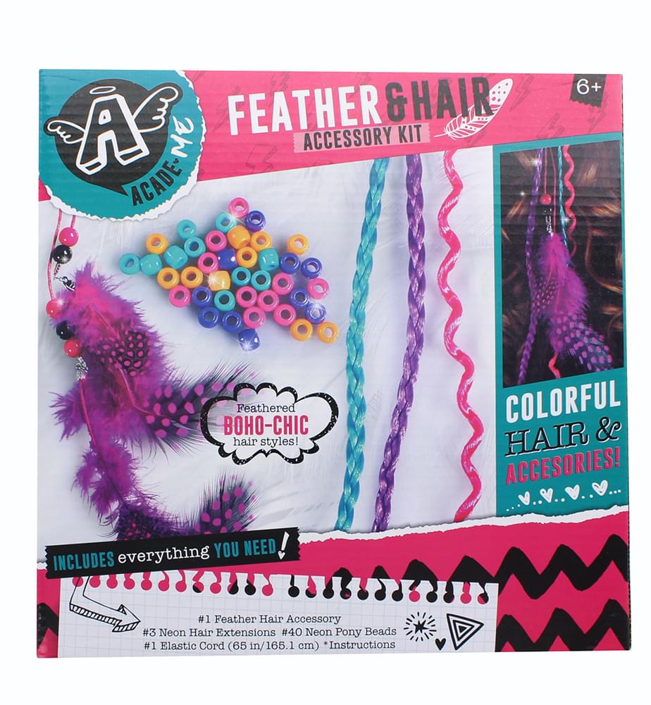 Angel Acade Girls Hair Beauty Assortment Nail Beauty Fashion Kit & Feather and Hair Accessory Kit