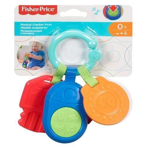 Fisher-Price Musical Clacker Keys, Teether Key - Featuring Bright Colors, Sounds, Music & Interesting Textures