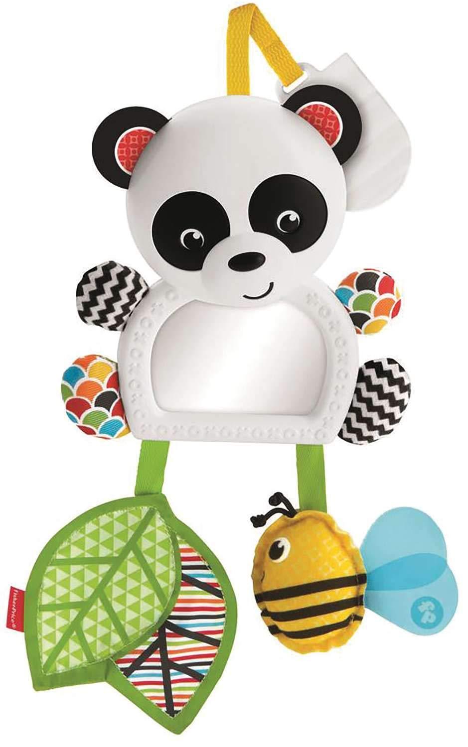 Fisher-Price On-The-Go Panda Mirror, Easily Attaches: Stroller, Diaper Bag