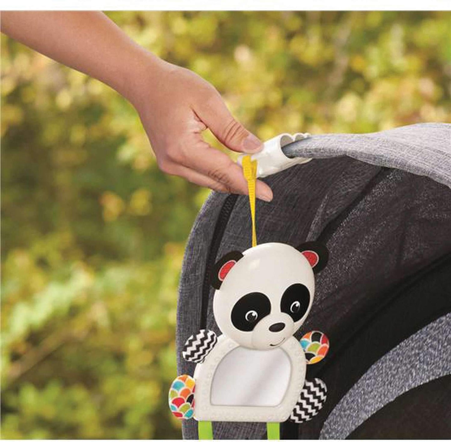 Fisher-Price On-The-Go Panda Mirror, Easily Attaches: Stroller, Diaper Bag